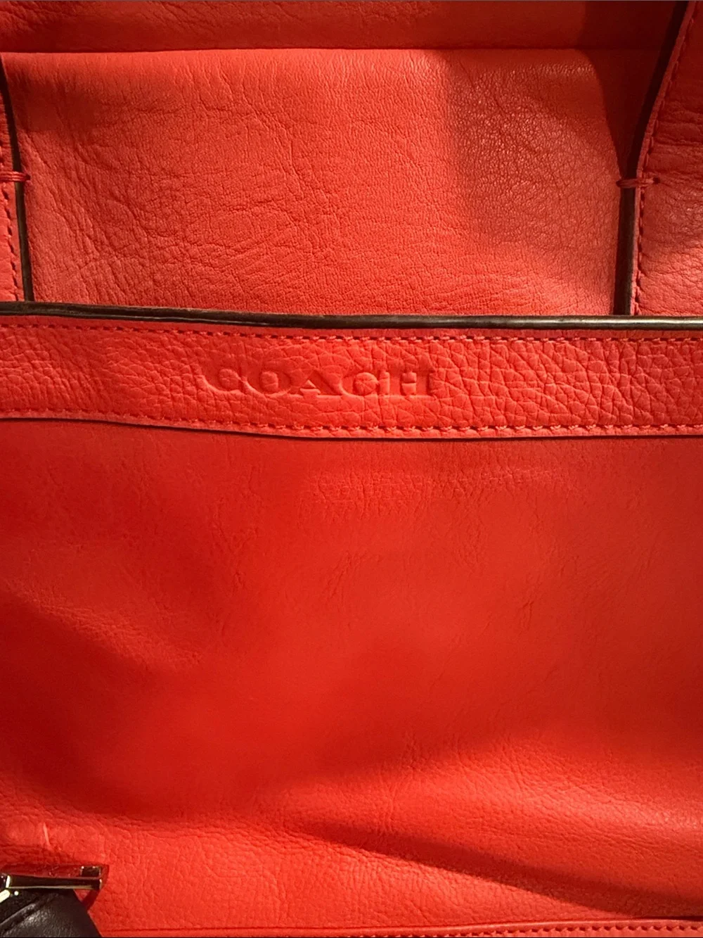 Coach Men’s Orange and Black Leather Terrain Trek, Briefcase & Pouch Set